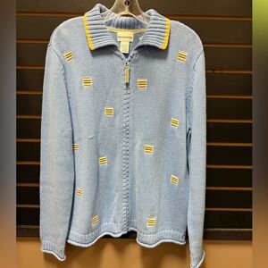 Breckenridge blue and yelloww sweater size L